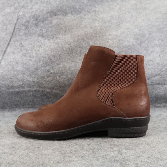 David Tate Shoes Women 6 Bootie Casual Leather Comfort Gore Panel Zip Ankle Boot - Picture 4 of 15